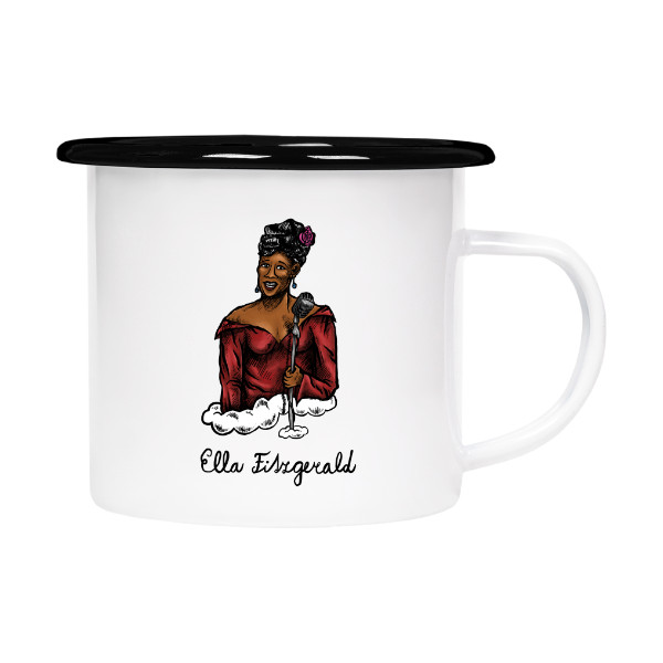 Tin mug - enamel hem s potiskem Ella Fitzgerald mug